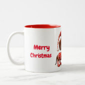 Tasse 2 Couleurs Dachshund au chapeau de Père Noël (Gauche)