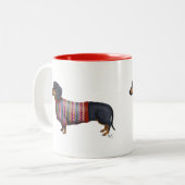 Tasse 2 Couleurs Dachshund Avec Sweat Laineux (Devant gauche)
