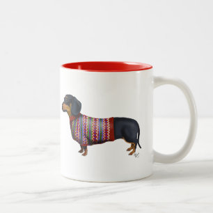 Tasse 2 Couleurs Dachshund Avec Sweat Laineux