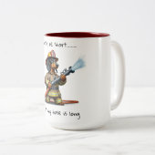 Tasse 2 Couleurs Dachshund Fire Fighter (Devant droit)