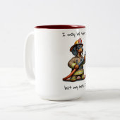Tasse 2 Couleurs Dachshund Fire Fighter (Devant gauche)