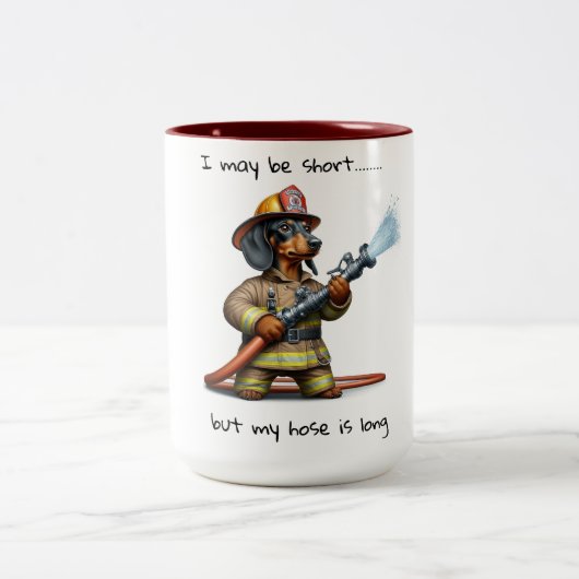 Tasse 2 Couleurs Dachshund Fire Fighter (Centre)