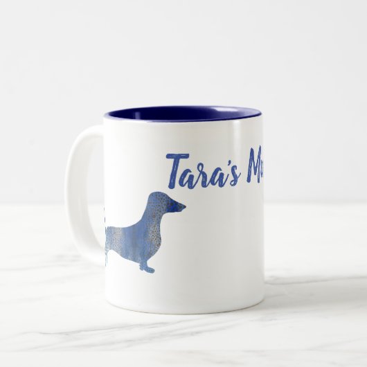 Tasse 2 Couleurs Dachshund léopard (Devant gauche)