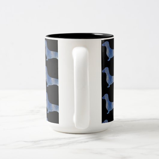 Tasse 2 Couleurs Dachshund léopard (Poignée)