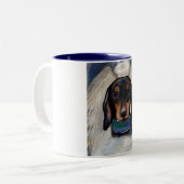 Tasse 2 Couleurs Dachshund noir et feu (Devant gauche)