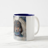 Tasse 2 Couleurs Dachshund noir et feu (Devant droit)