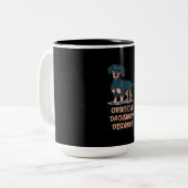 Tasse 2 Couleurs Dachshund obsessionnel (Devant gauche)