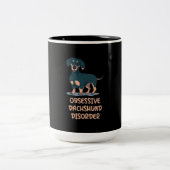 Tasse 2 Couleurs Dachshund obsessionnel (Centre)