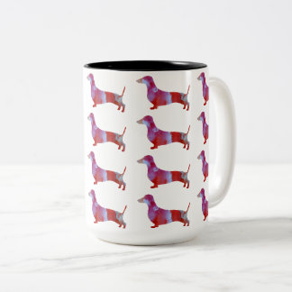 Tasse 2 Couleurs Dachshund rose Chien