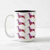 Tasse 2 Couleurs Dachshund rose Chien (Gauche)