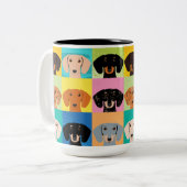 Tasse 2 Couleurs Dachshunds (Devant gauche)
