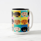 Tasse 2 Couleurs Dachshunds (Devant droit)