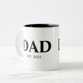 Tasse 2 Couleurs Dad Established Minimal Simple Text Est Year (Devant gauche)