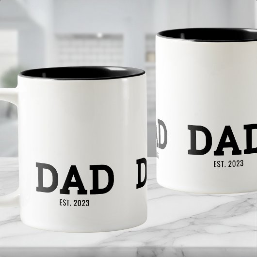 Tasse 2 Couleurs Dad Established New Dad Gift
