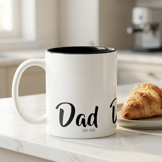 Tasse 2 Couleurs Dad Established New Dad Gift
