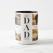 Tasse 2 Couleurs Dad Established Personalized Family Photo Collage (Centre)