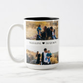 Tasse 2 Couleurs Dad Established Personalized Family Photo Collage (Gauche)