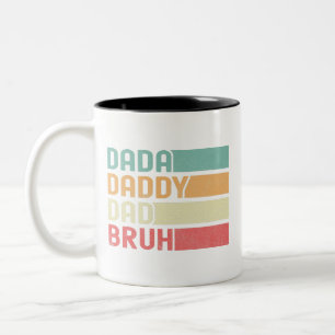 Tasse 2 Couleurs Dada Daddy Papa Bruh Funny Cadeau pour la Fête des
