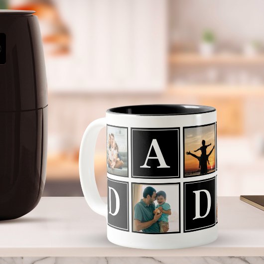 Tasse 2 Couleurs Daddy Collage 5 Photos Funny Scrip Daddy