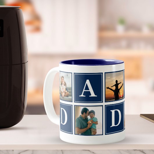Tasse 2 Couleurs Daddy Collage 5 Photos Funny Scrip Daddy