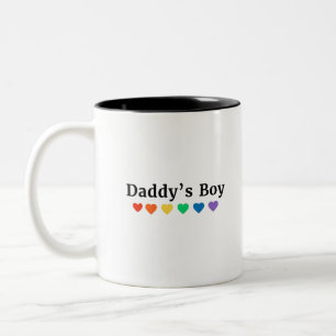 Tasse 2 Couleurs Daddy's Boy, Pride Rainbow Hearts, Funny Cool LGBT
