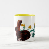 Tasse 2 Couleurs Daffodiques de lapins de printemps (Centre)