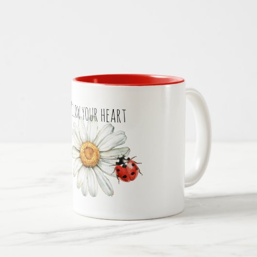 Tasse 2 Couleurs Daisy Flower Ladybug (Devant droit)