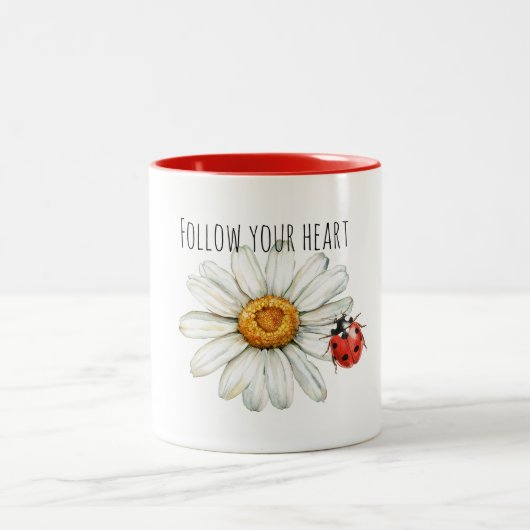 Tasse 2 Couleurs Daisy Flower Ladybug (Centre)