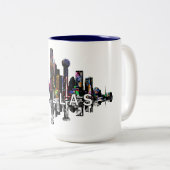 Tasse 2 Couleurs Dallas, Texas en graffiti (Devant droit)
