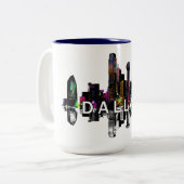 Tasse 2 Couleurs Dallas, Texas en graffiti (Devant gauche)