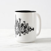 Tasse 2 Couleurs Dallas, Texas skyline en noir (Devant droit)