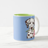 Tasse 2 Couleurs Dalmatien avec tulipes (Devant droit)
