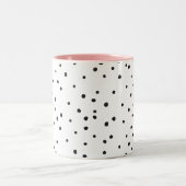 Tasse 2 Couleurs DALMATION SPOTS IMPARFAITS mignon fun moderne mini (Centre)
