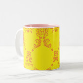 Tasse 2 Couleurs Damassé jaune-orange (Devant gauche)