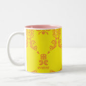 Tasse 2 Couleurs Damassé jaune-orange (Gauche)