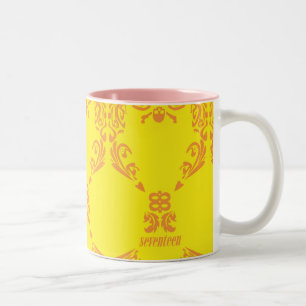 Tasse 2 Couleurs Damassé jaune-orange