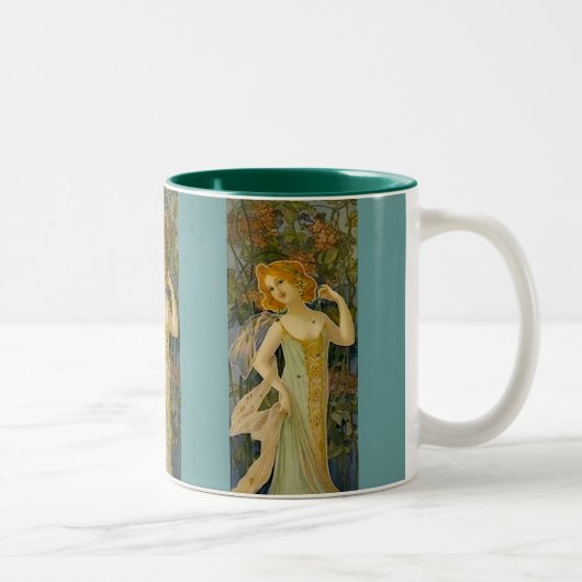 Tasse 2 Couleurs Dame Art Nouveau (Droit)