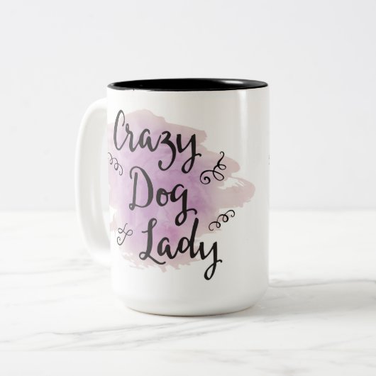 Tasse 2 Couleurs Dame de chien fou (violet) (Devant gauche)