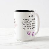 Tasse 2 Couleurs Dame de chien fou (violet) (Devant droit)