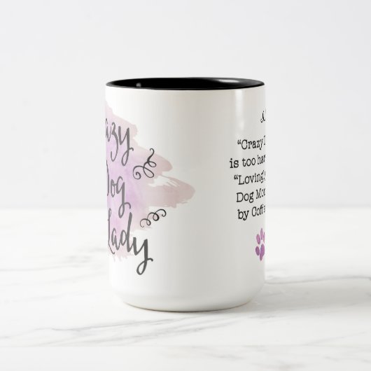Tasse 2 Couleurs Dame de chien fou (violet) (Centre)