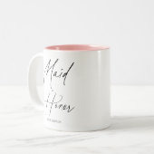 Tasse 2 Couleurs Dame d'Honneur Chic Script (Devant gauche)