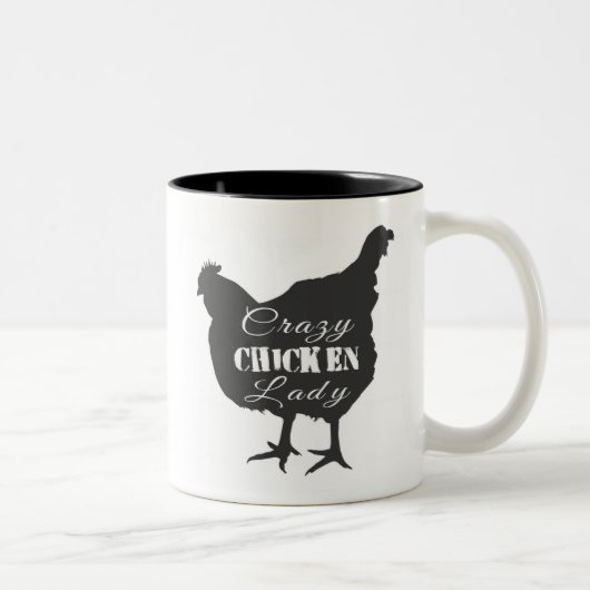 Tasse 2 Couleurs Dame Poulet Folle (Droit)