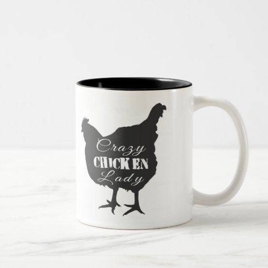 Tasse 2 Couleurs Dame Poulet Folle (Droit)