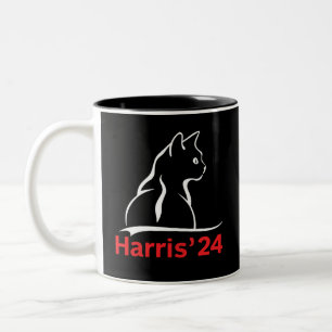 Tasse 2 Couleurs Dames de chat pour Kamala Chat 2024 Présidente Kam