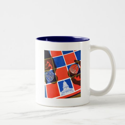 Tasse 2 Couleurs Damier d'élection (Droit)