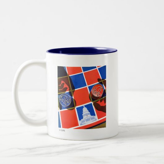 Tasse 2 Couleurs Damier d'élection (Gauche)