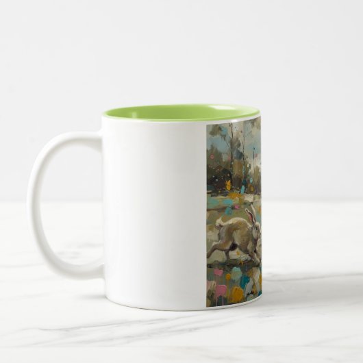Tasse 2 Couleurs Dancing Rabbits at Dawn (Gauche)