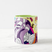 Tasse 2 Couleurs "Dancing Sky Reaching Hill" Art Abstrait (Centre)