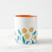 Tasse 2 Couleurs Dandelion de printemps Fleurs et design Feuille (Centre)