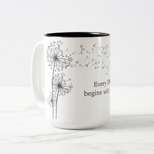 Tasse 2 Couleurs Dandelion Fait Une Citation Souhaite (Devant gauche)